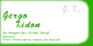 gergo kidon business card